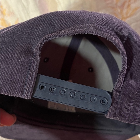 Blue Corduroy SnapBack Cap with White DC Logo all cotton adjustable sizing - Picture 12 of 13